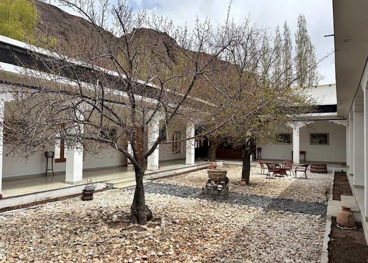 The central courtyard at Apricot Tree, Nurla