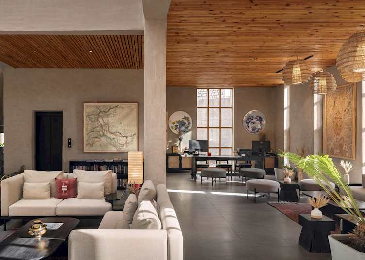 The lobby at Chospa, Leh