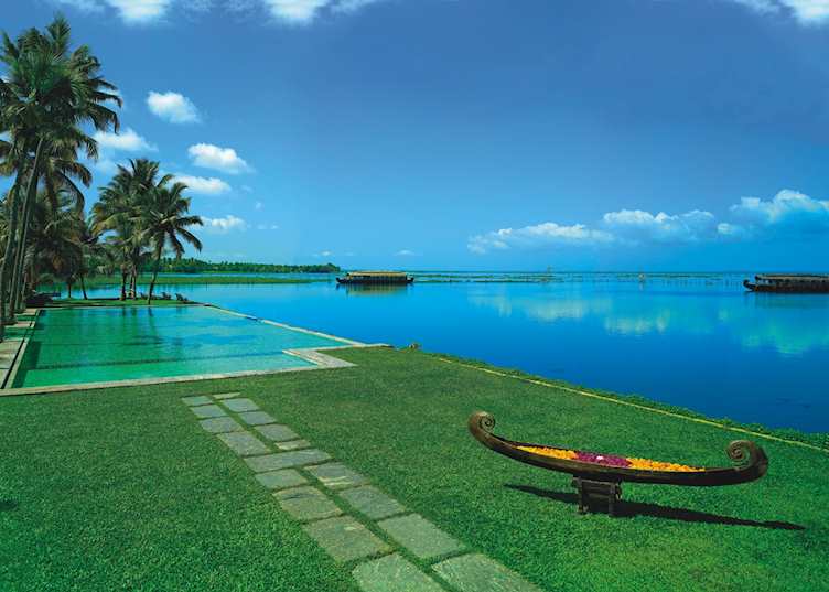 Infinity Pool overlooking the Vembanad lake at Kumarakom Lake Resort