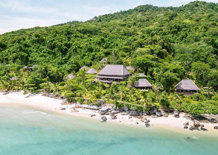 Aerial view of Time + Tide Tsara Komba, Nosy Komba