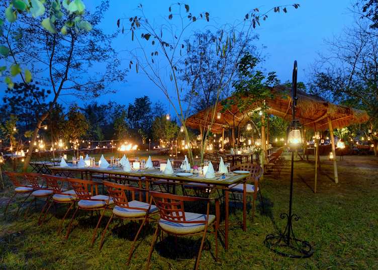 Candlelit dinners at Barahi Lodge