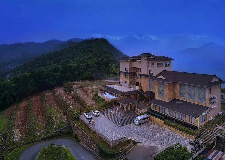 Sarangkot Mountain Lodge overlooking the valley