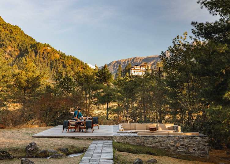 Outdoor Firepit Dining at Amankora Paro Lodge