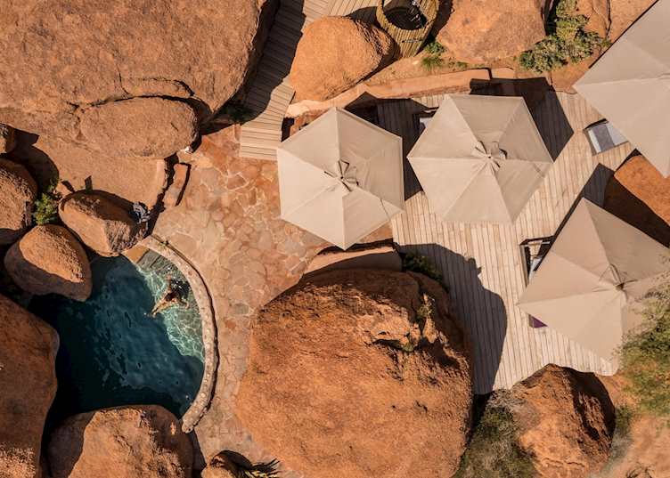 Aerial view, Camp Kipwe, Damaraland, Namibia