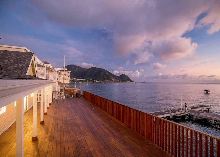 Terrace with a view, Fort Young Hotel