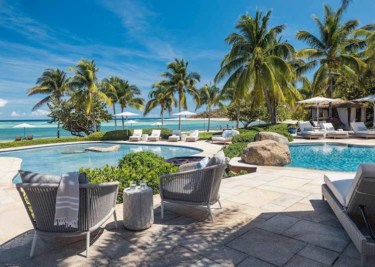 Beach club swimming pools, Oil Nut Bay