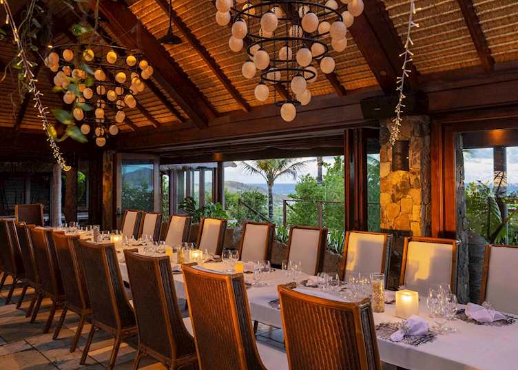The Great House dining room, Necker Island
