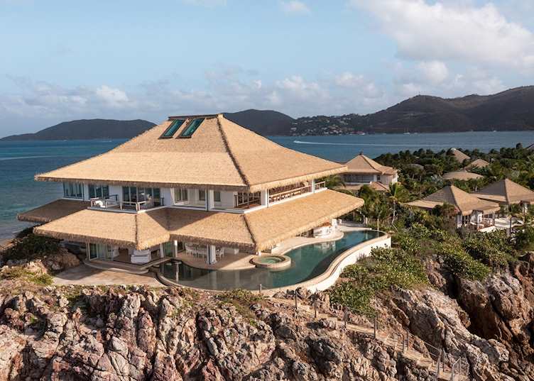 Headland House aerial view, The Branson Beach Estate