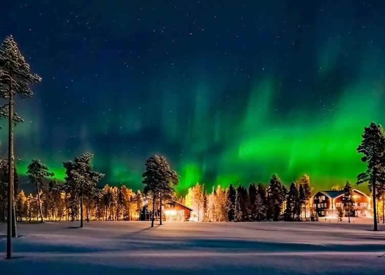 Aurora borealis in Levi, Finnish Lapland