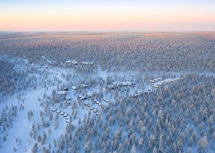 Aerial view, Wilderness Hotel Muotka (credit: Wilderness Hotels)