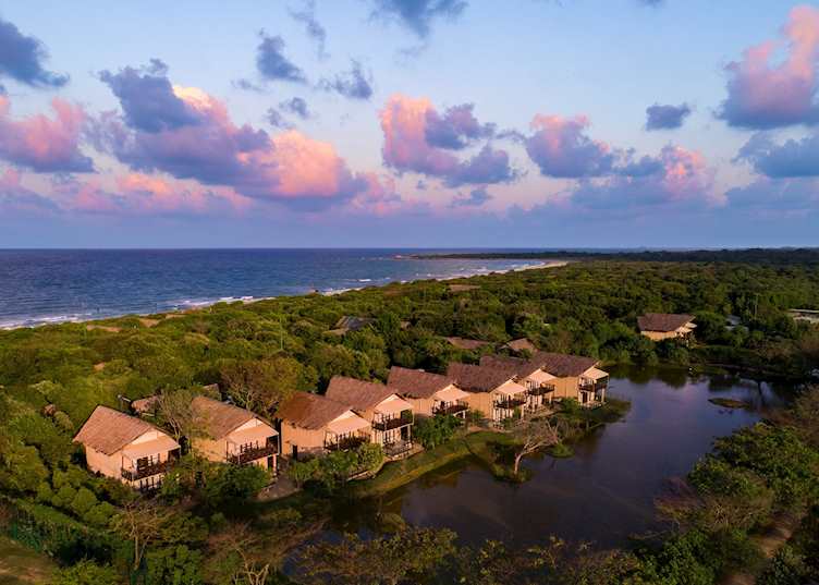 Lagoon Cabins aerial view, Jungle Beach an Uga Experience