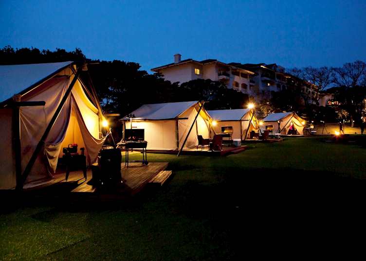 Night view at the Glamping Village, The Shilla Jeju