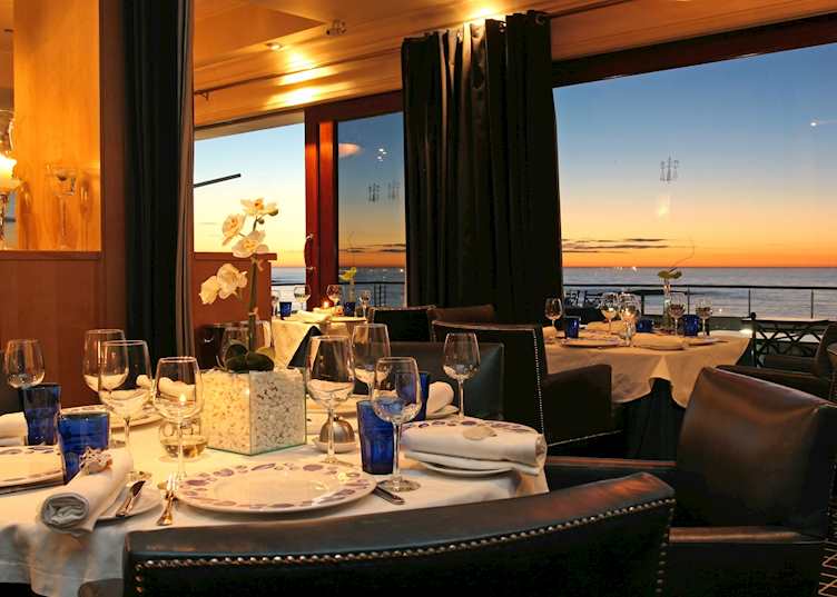 Azure restaurant at sunset, The Twelve Apostles Hotel