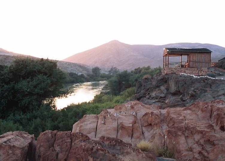 Overlooking the river at Kunene Camp, The Skeleton Coast