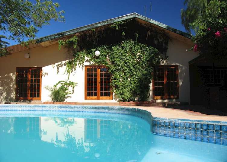 The pool in front of the restaurant, Kalahari Anib Lodge, Southern Namibia