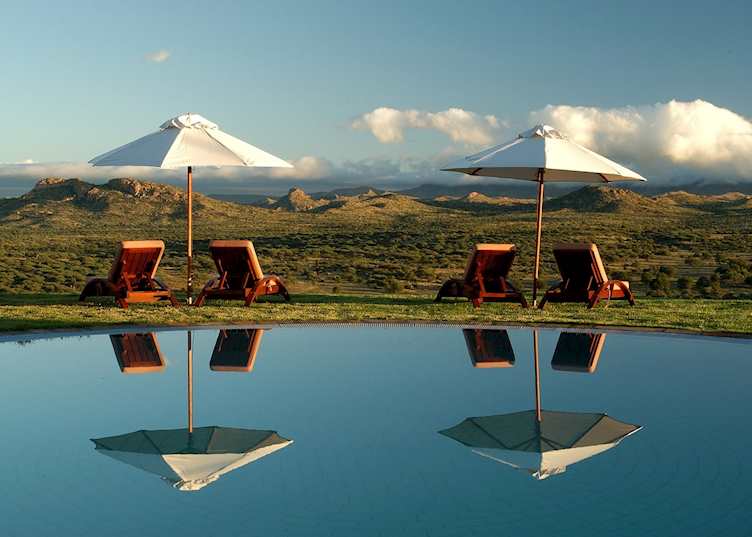 View from the pool at the GocheGanas Nature Reserve & Wellness Village, Windhoek