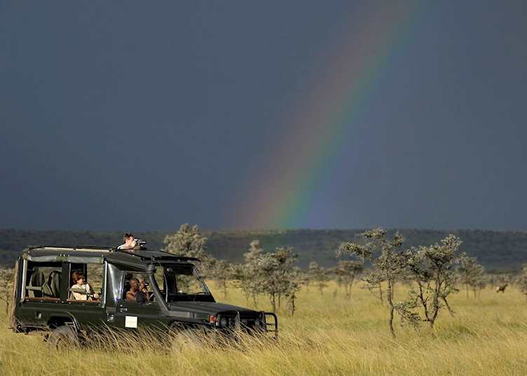 On a game drive at Kicheche Bush Camp, Masai Mara