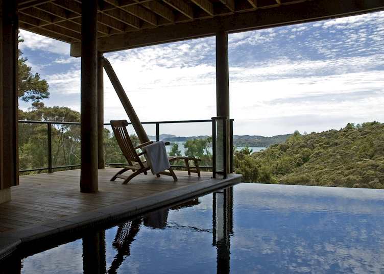 Swimming pool at The Bay of Islands Lodge, Russell & The Bay of Islands