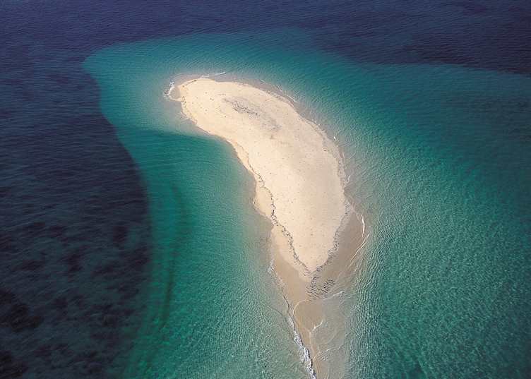 Mafia sandbanks from the air