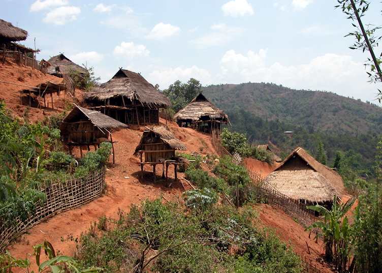 Ann Village near Kyaingtong sits happily on the hillside, Myanmar