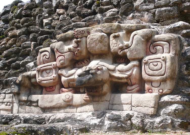 Relief work on the Caracol ruins