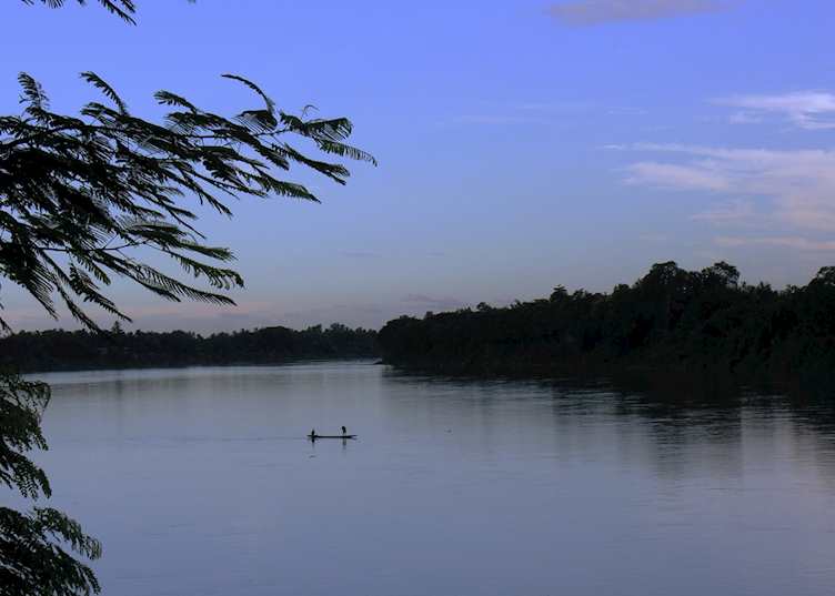 Dusk on the river, central Laos