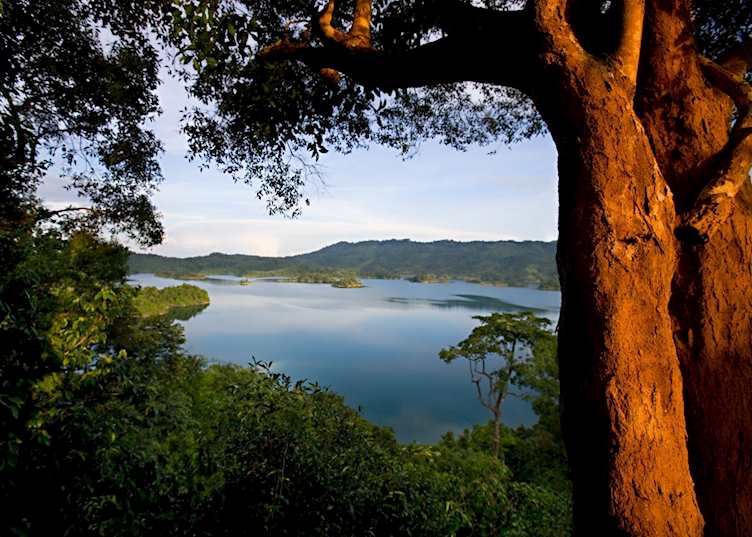 View across Batang Ai Reservoir from the Batang Ai Longhouse Hilton Resort