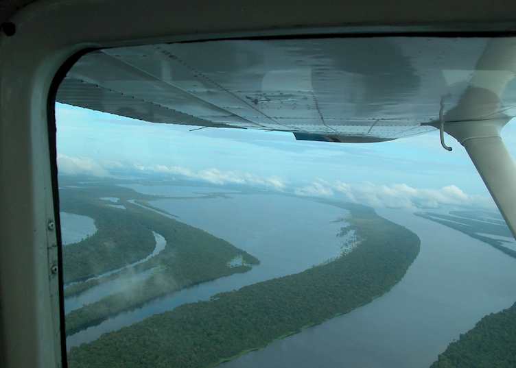 Flying over Anavilhanas archipelago, Brazilian Amazon