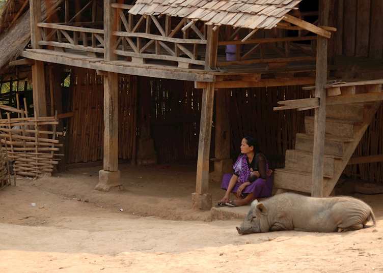 Relaxing in the shade at Wan Mai village, near Kengtung