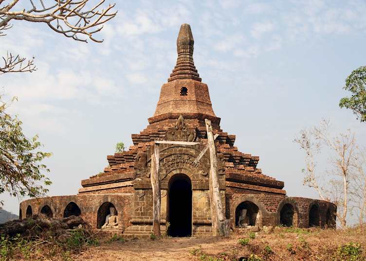 One of the many hill-top temples in Mrauk U