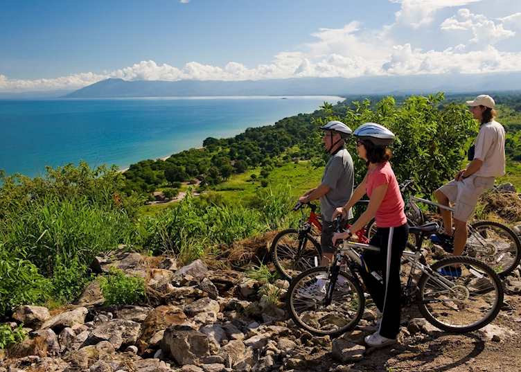 Mountain biking above Lake Malawi