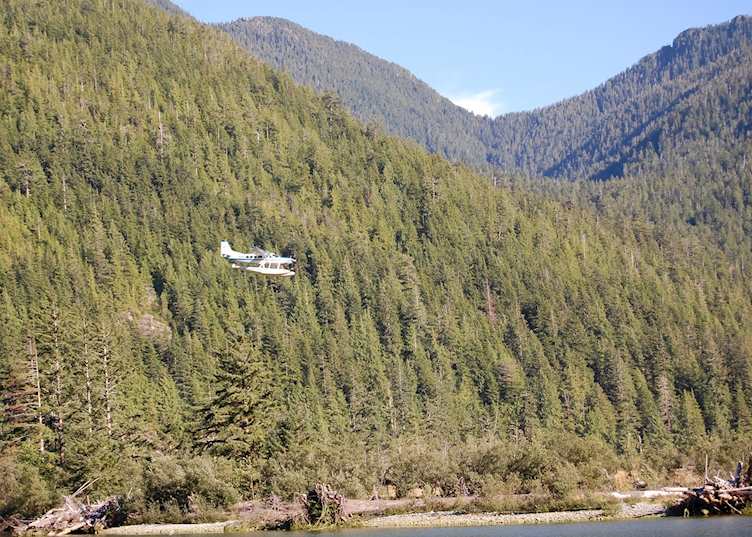 Seaplane transfer to The Outpost at Bedwell River, Tofino