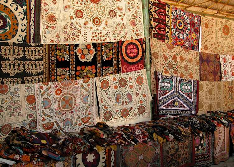 Traditional Fabric Designs, Urgut Market, Uzbekistan