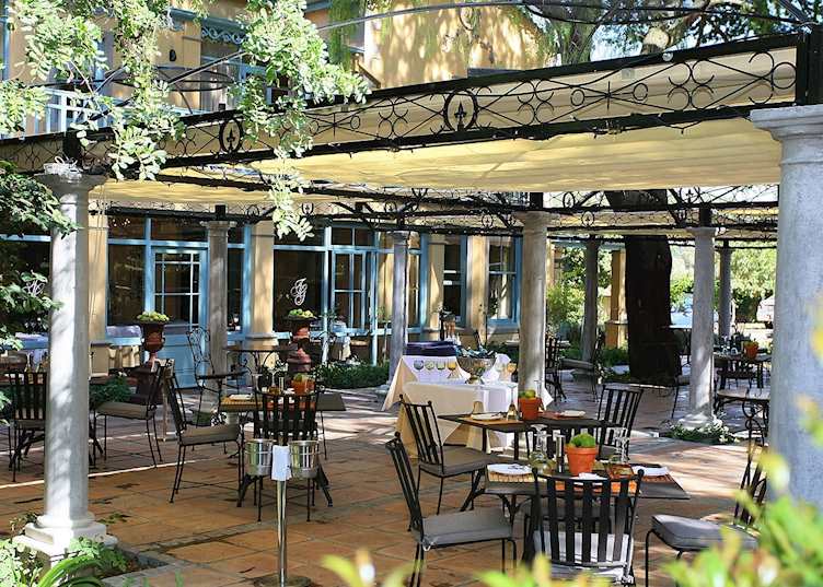 Restaurant Terrace. Franschhoek Country House and Villas, Franschhoek