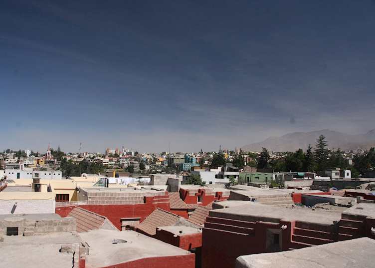 Roof top view of Arequipa from the Santa Catalina Convent with Chachani in the background.
