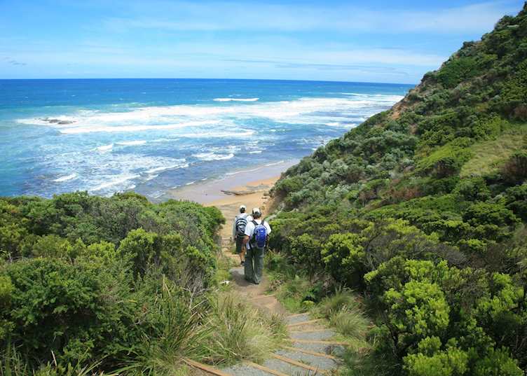 Walking down to Wreck Beach on the Great Ocean Walk with Bothfeet