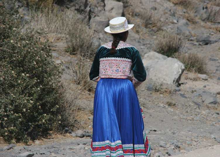 Intricate traditional costume in the Colca Canyon