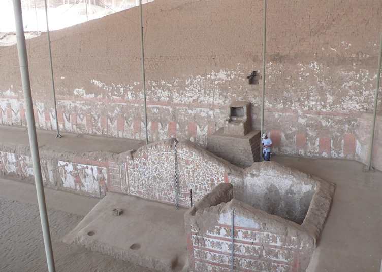 Archaeologists at work inside the Huaca de la Luna