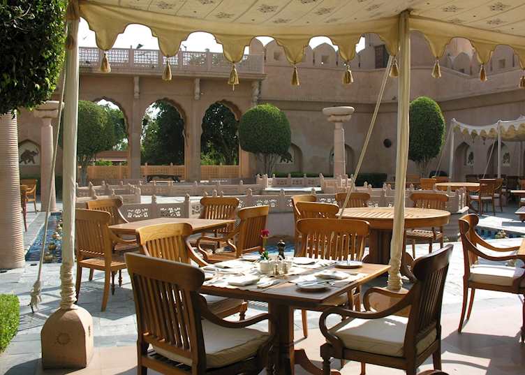 Dining area at the Oberoi Rajvilas, Jaipur