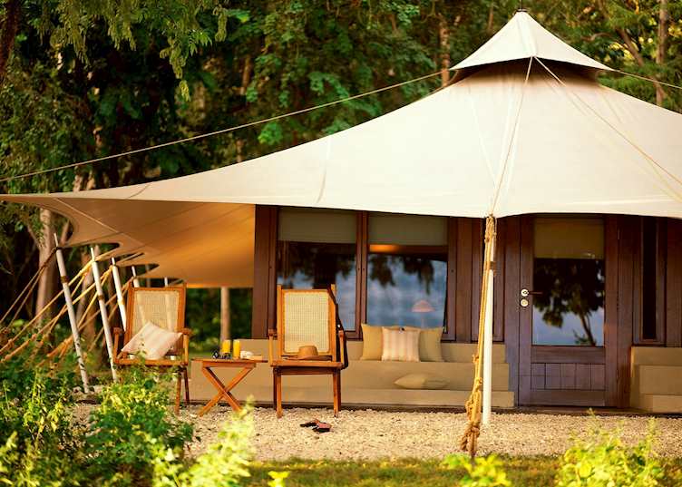 Tent exterior, Amanwana, Moyo island