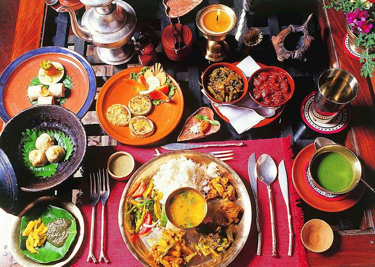 Traditional Nepali meal at Krishnarpan, Dwarika Hotel, Kathmandu
