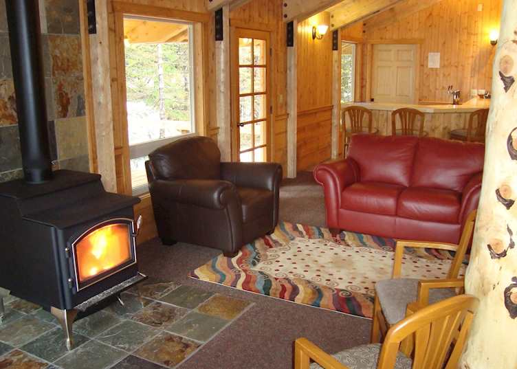 A cabin interior at Kenai Fjords Glacier Lodge, Seward