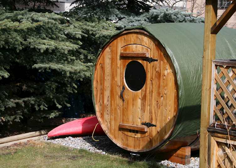 Scandinavian barrel sauna at Ambleside Lodge