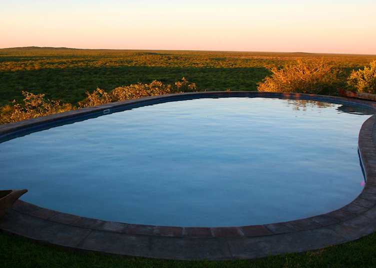 Pool at sunset, Etosha Safari Lodge
