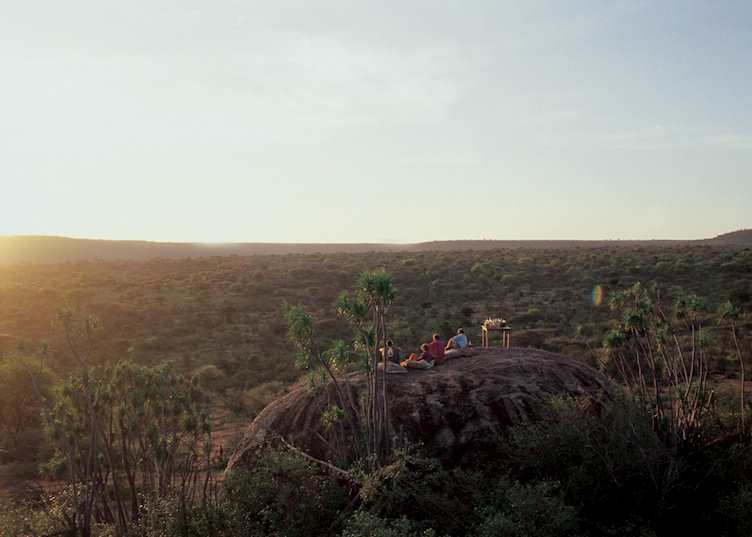 Enjoying sundowners at Loisaba Wilderness