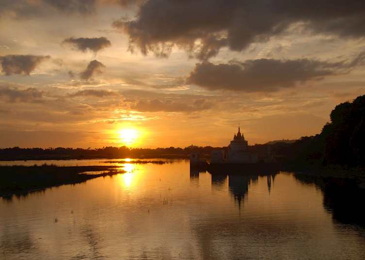 The view from U-Bein teak bridge, Mandalay, Myanmar