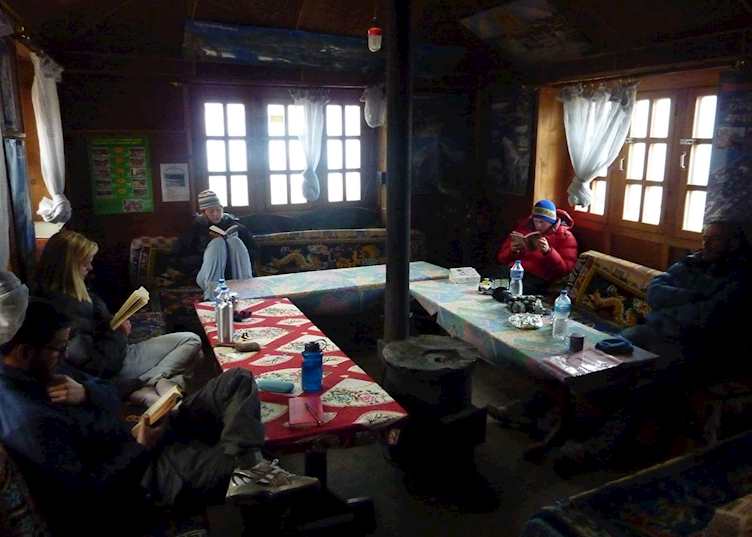 Typical tea house lodge dining room, Nepal