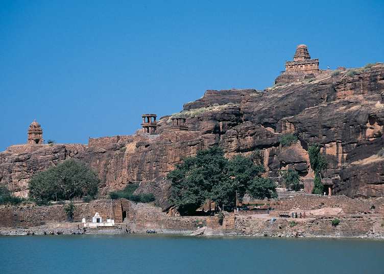 Temples and water tank, Badami, India