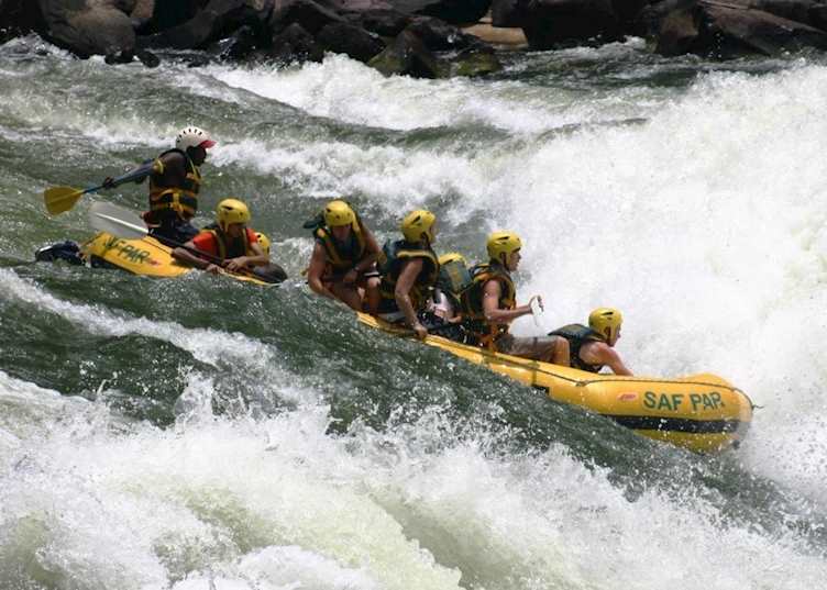 White water rafting on the Zambezi River