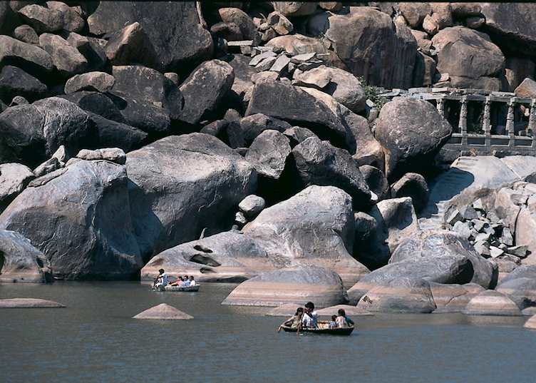 Crossing the Tungabhadra River, Hampi